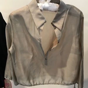 Georgio Armani silk polyester waist length blouse